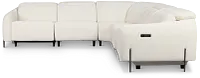 Zuri White Velvet Small Triple Power Reclining Two-arm Sectional