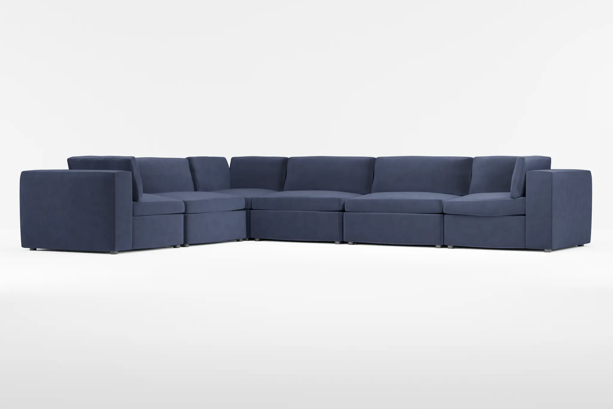Destin Joya Dark Blue Velvet 6-piece Modular Sectional Destin Joya Dark Blue Velvet 6-piece Modular Sectional