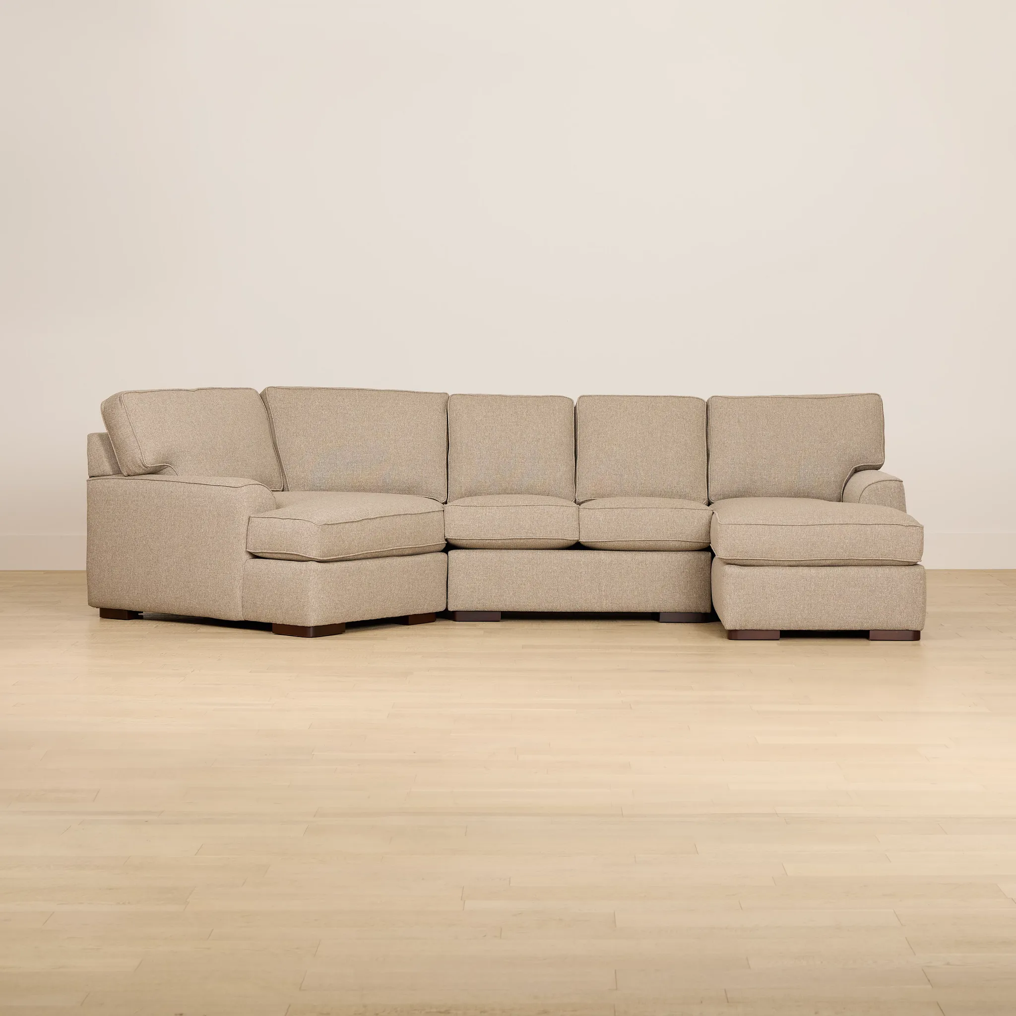 Sinclair Brown Fabric Right Chaise Cuddler Sectional