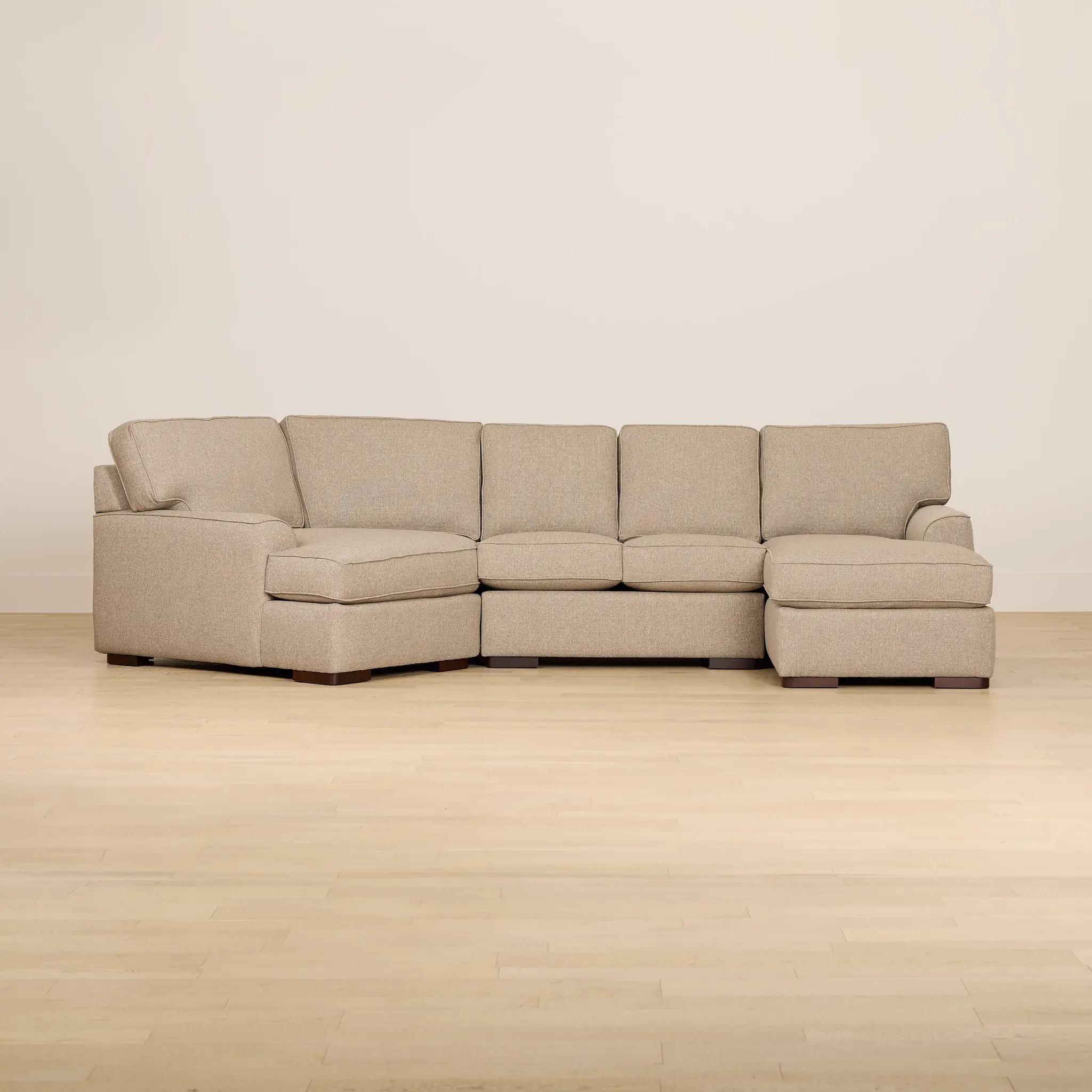 Sinclair Brown Fabric Right Chaise Cuddler Sectional Sinclair Brown Fabric Right Chaise Cuddler Sectional