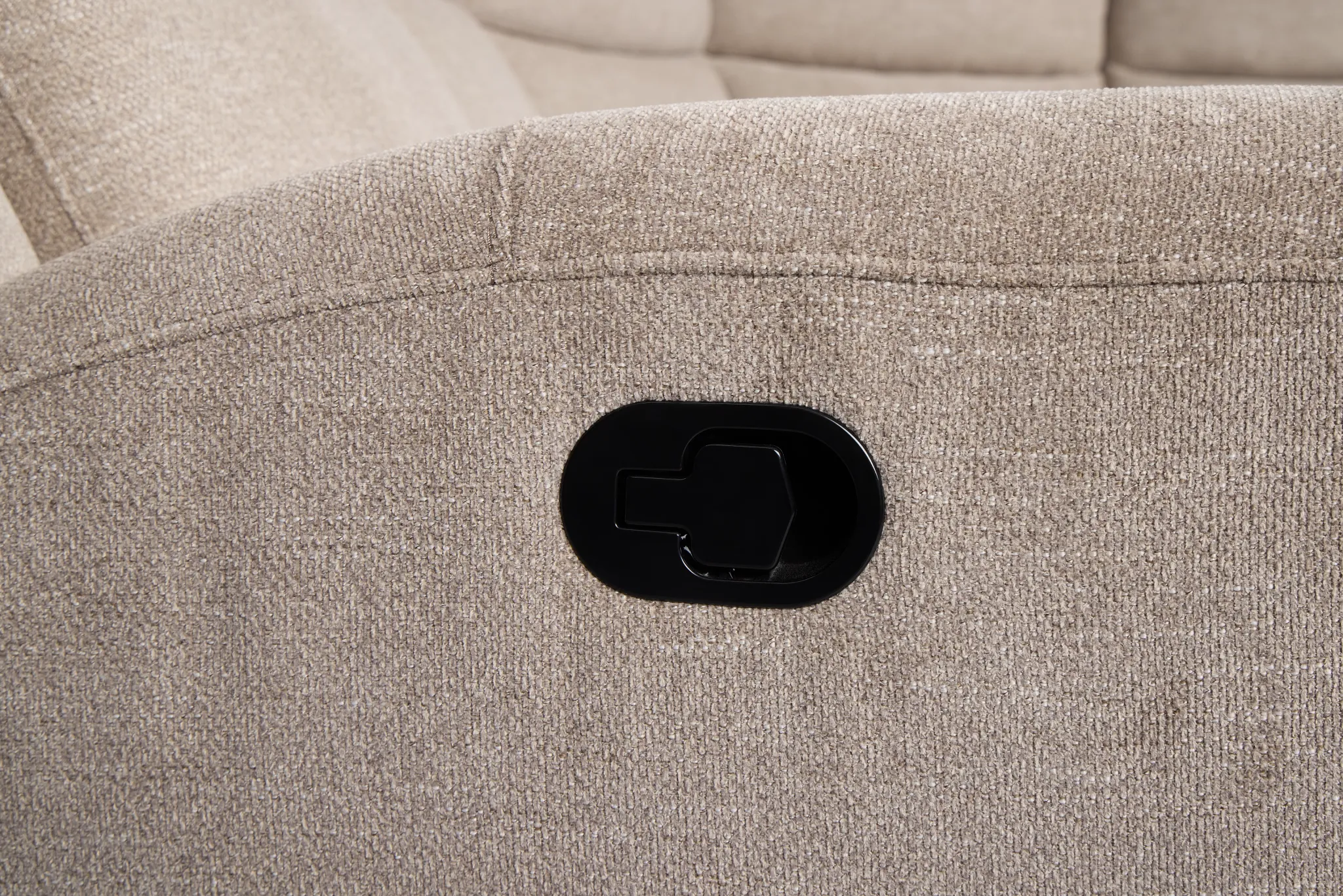 Walker Beige Fabric Small Two-arm Manually Reclining Sectional