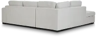 Blakely White Fabric Small Left Bumper Sectional