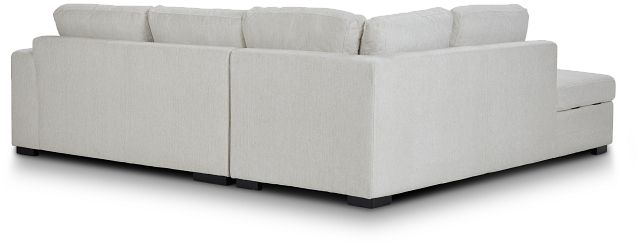 Blakely White Fabric Small Left Bumper Sectional