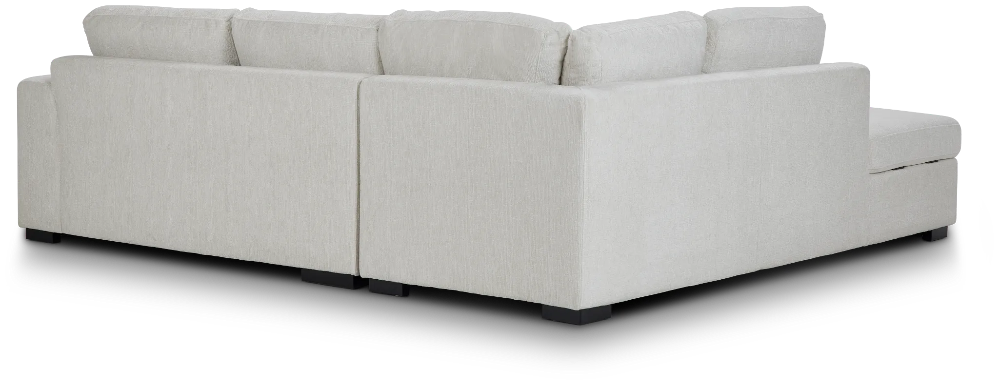 Blakely White Fabric Small Left Bumper Sectional