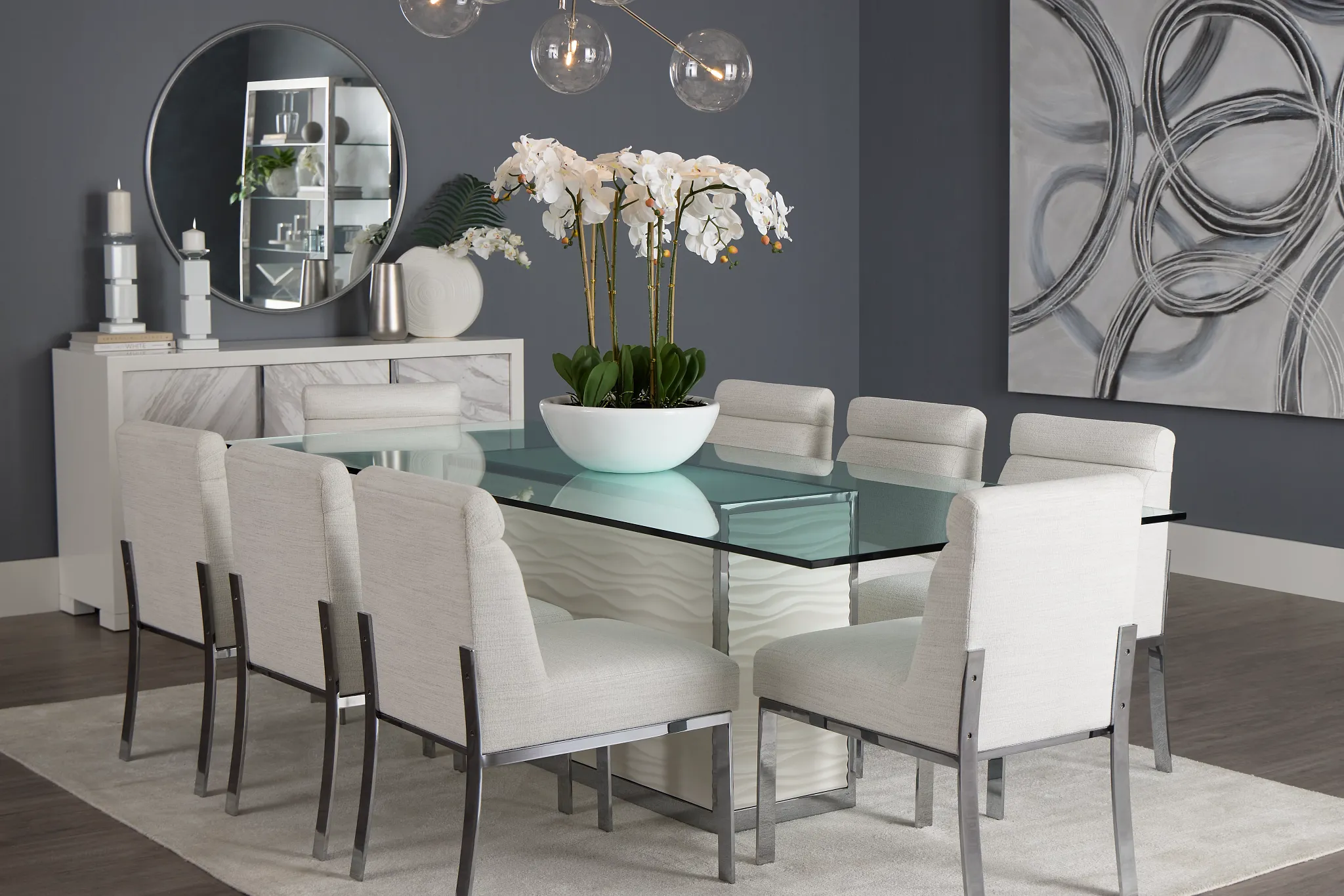 Ocean Drive 100" Glass Rectangular Table