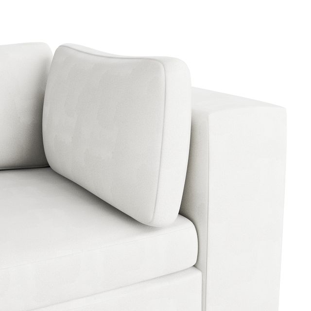 Destin Sutton White Fabric 5pc Bumper Sectional