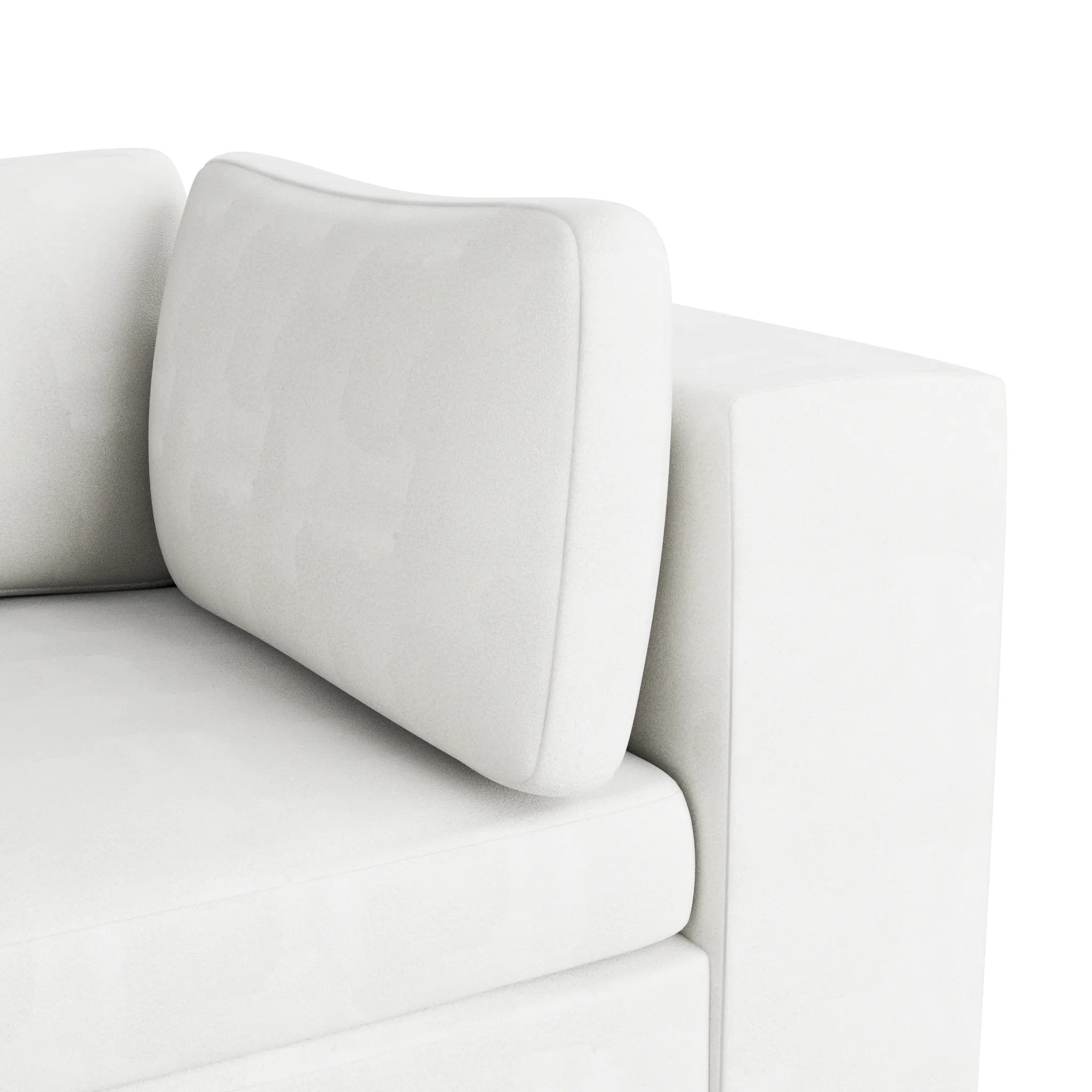 Destin Sutton White Fabric 5pc Bumper Sectional