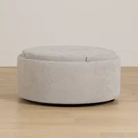 Kristen Light Gray Large Storage Accent Ottoman