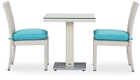Bahia Dark Teal 27" Square Table & 2 Chairs
