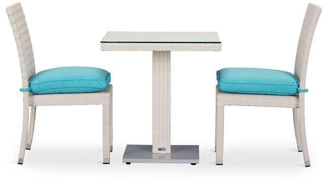 Bahia Dark Teal 27" Square Table & 2 Chairs
