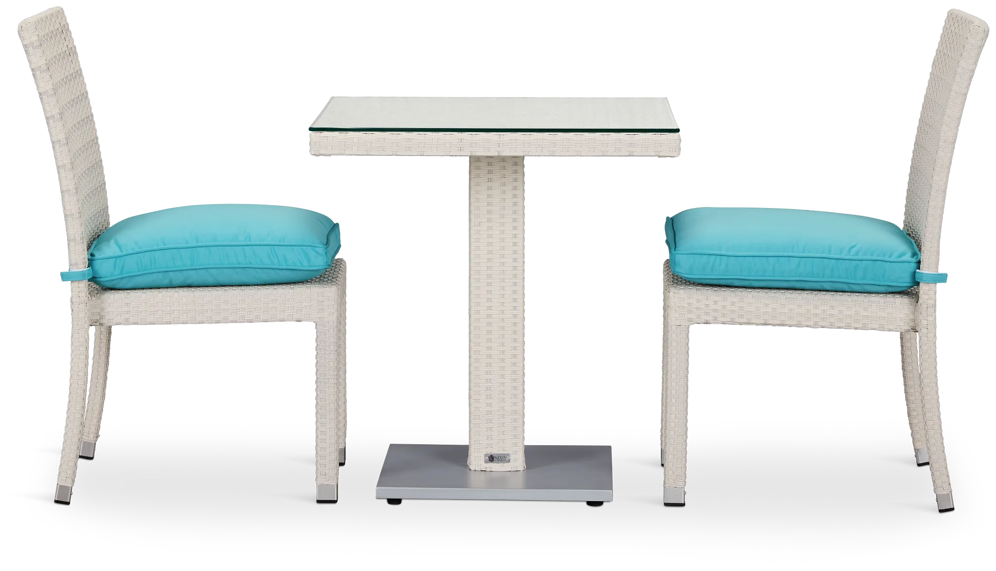 Bahia Dark Teal 27" Square Table & 2 Chairs