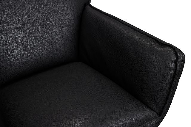 Farley Black Micro Swivel Accent Chair