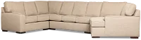 Sinclair Brown Fabric Right Cuddler Memory Foam Sleeper Sectional