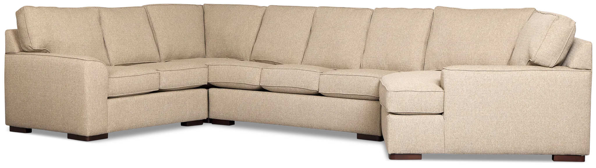 Sinclair Brown Fabric Right Cuddler Memory Foam Sleeper Sectional