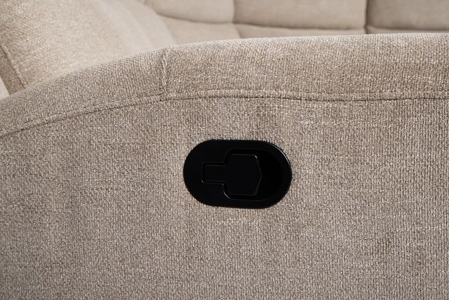 Walker Beige Fabric Medium Dual Manual 2-arm Sectional