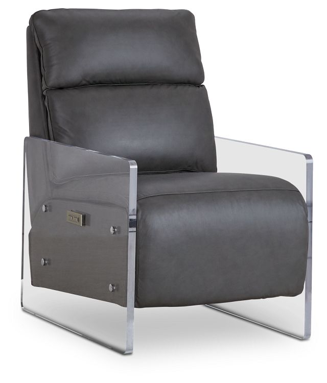 Jackie Gray Leather Power Recliner (1)