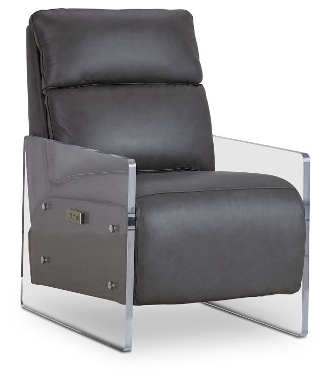 Jackie Gray Leather Power Recliner