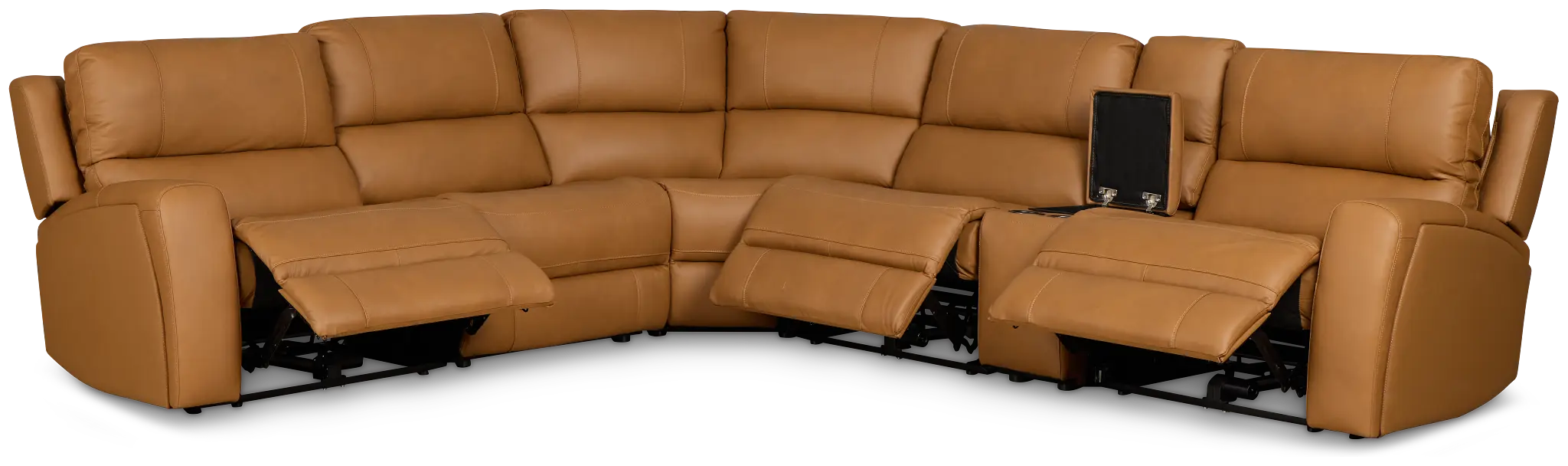 Summit Light Brown Lthr/vinyl Medium Triple Power 2-arm Sectional Summit Light Brown Lthr/vinyl Medium Triple Power 2-arm Sectional