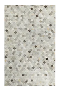 Corbit Light Gray Leather 5x8 Area Rug