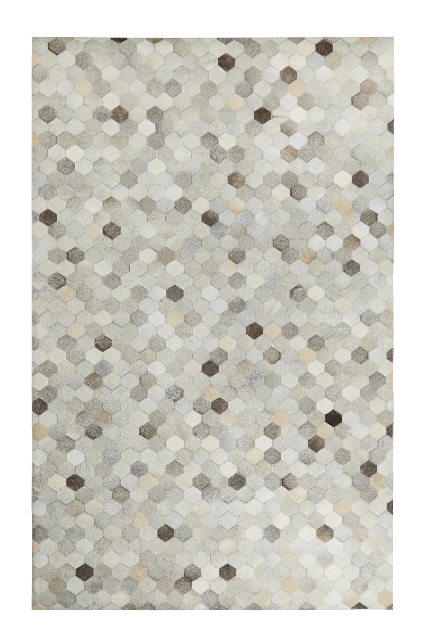 Corbit Light Gray Leather 5x8 Area Rug