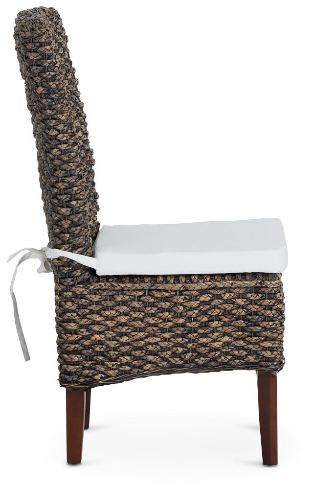 Bali Mid Tone Cushioned Woven Side Chair (2)