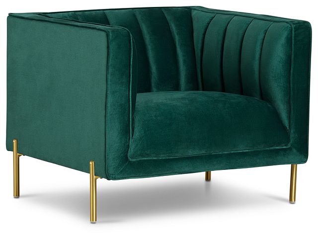 dark green velvet armchair