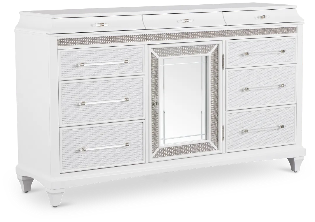 Milan White Door Dresser