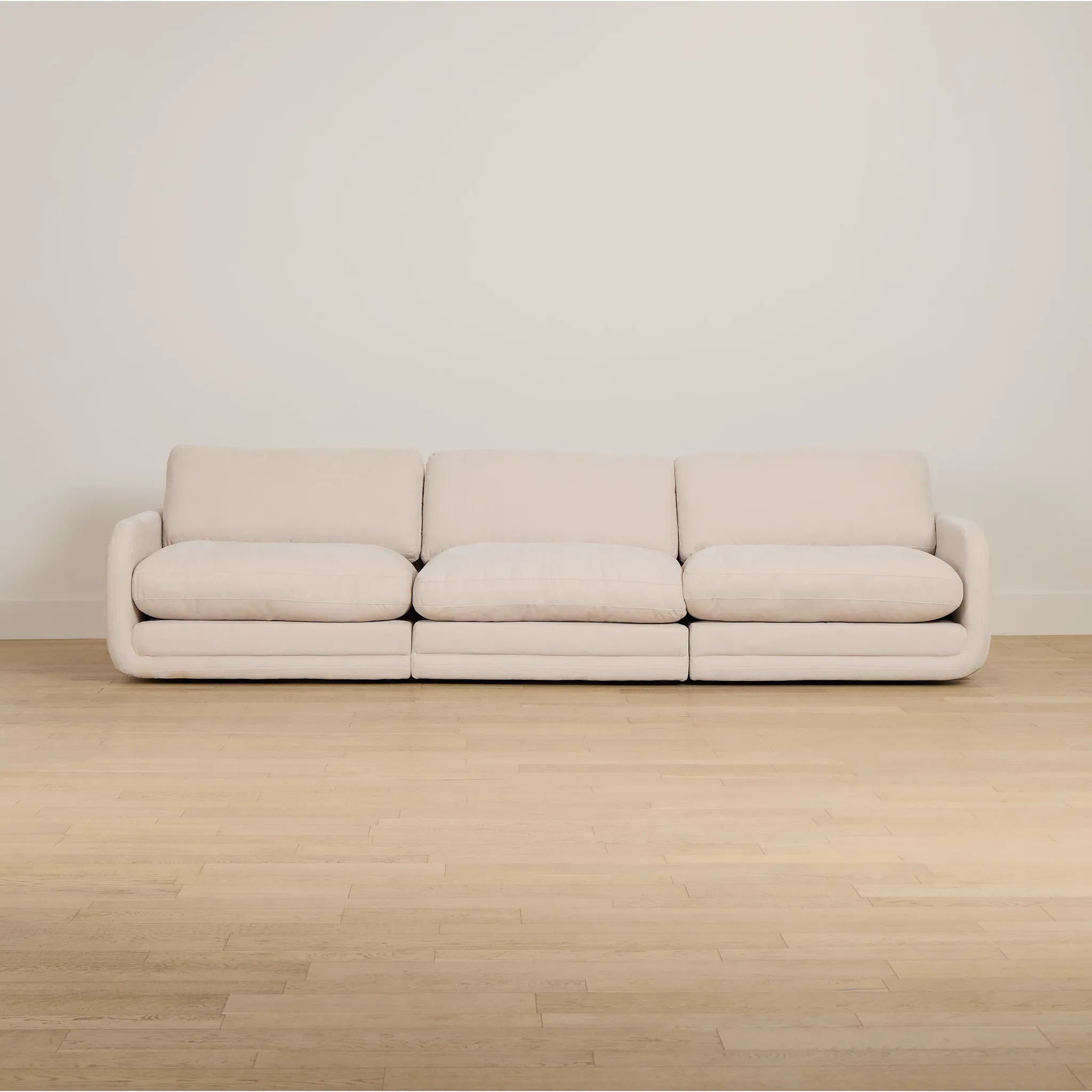 Jules Ivory Velvet 3 Piece Modular Sofa