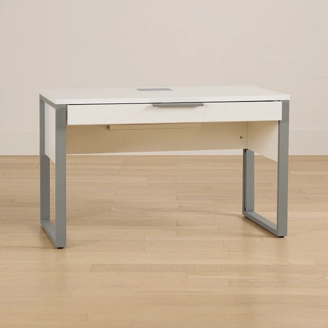 Clark White Dropdwn Dr Desk