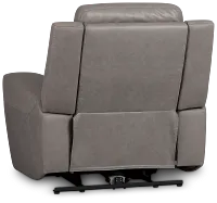 Colton Light Gray Micro Power Recliner With Power Headrest