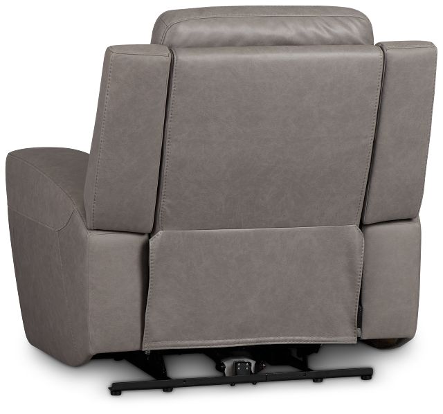 Colton Light Gray Micro Power Recliner With Power Headrest