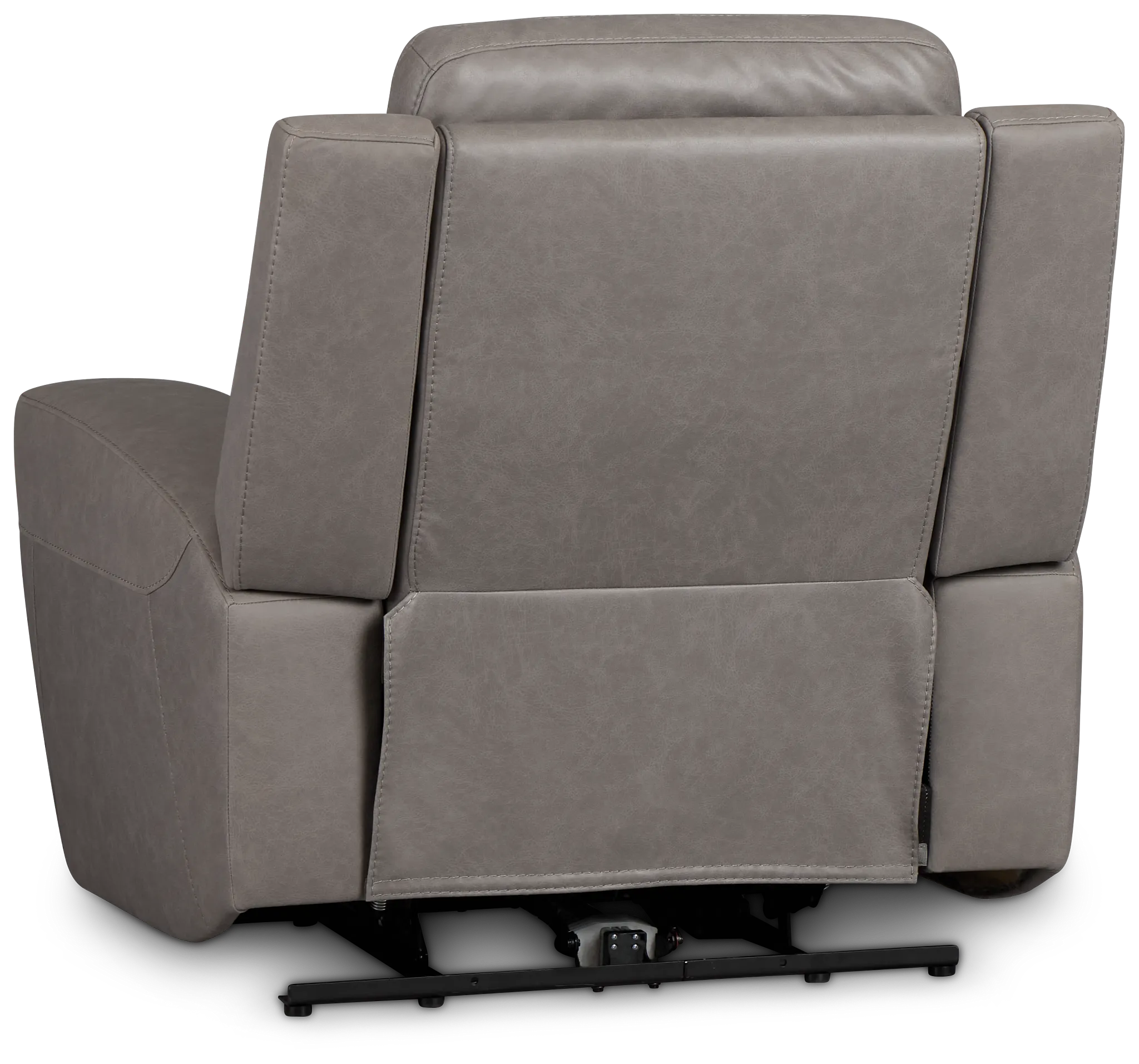 Colton Light Gray Micro Power Recliner With Power Headrest