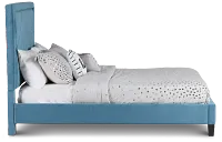 Collin Blue Velvet Platform Bed