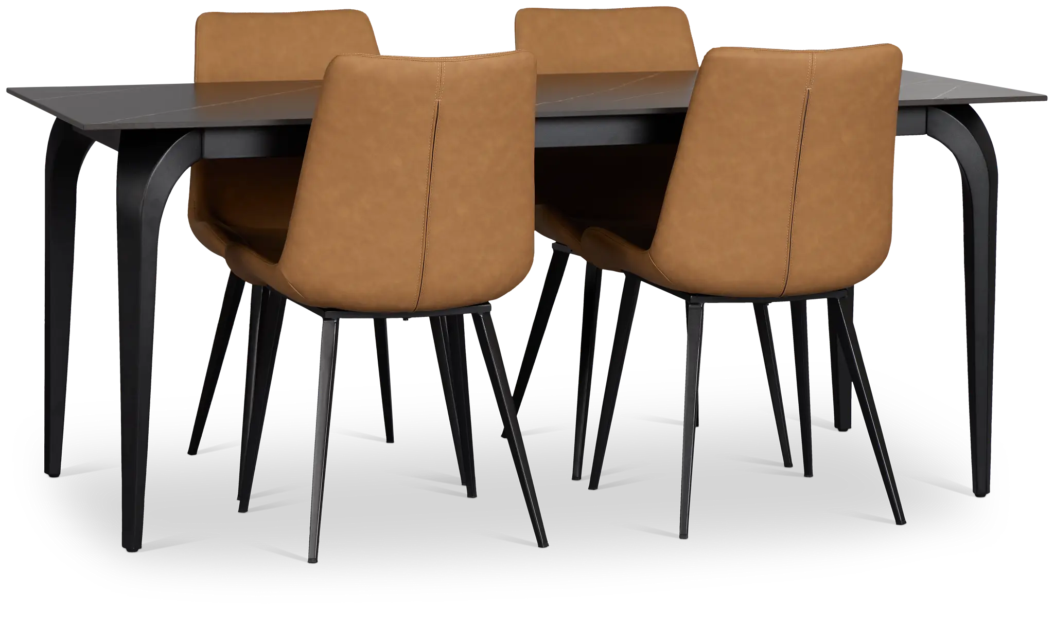 Sierra Black Stone Rectangular Table & 4 Upholstered Chairs Sierra Black Stone Rectangular Table & 4 Upholstered Chairs