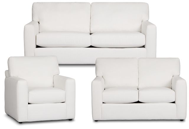 Rhodes White Fabric Living Room