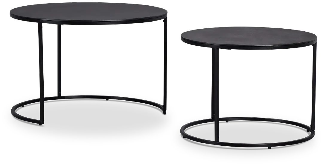 Doren Black Round Nesting Coffee Table Doren Black Round Nesting Coffee Table