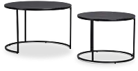 Doren Black Round Nesting Coffee Table