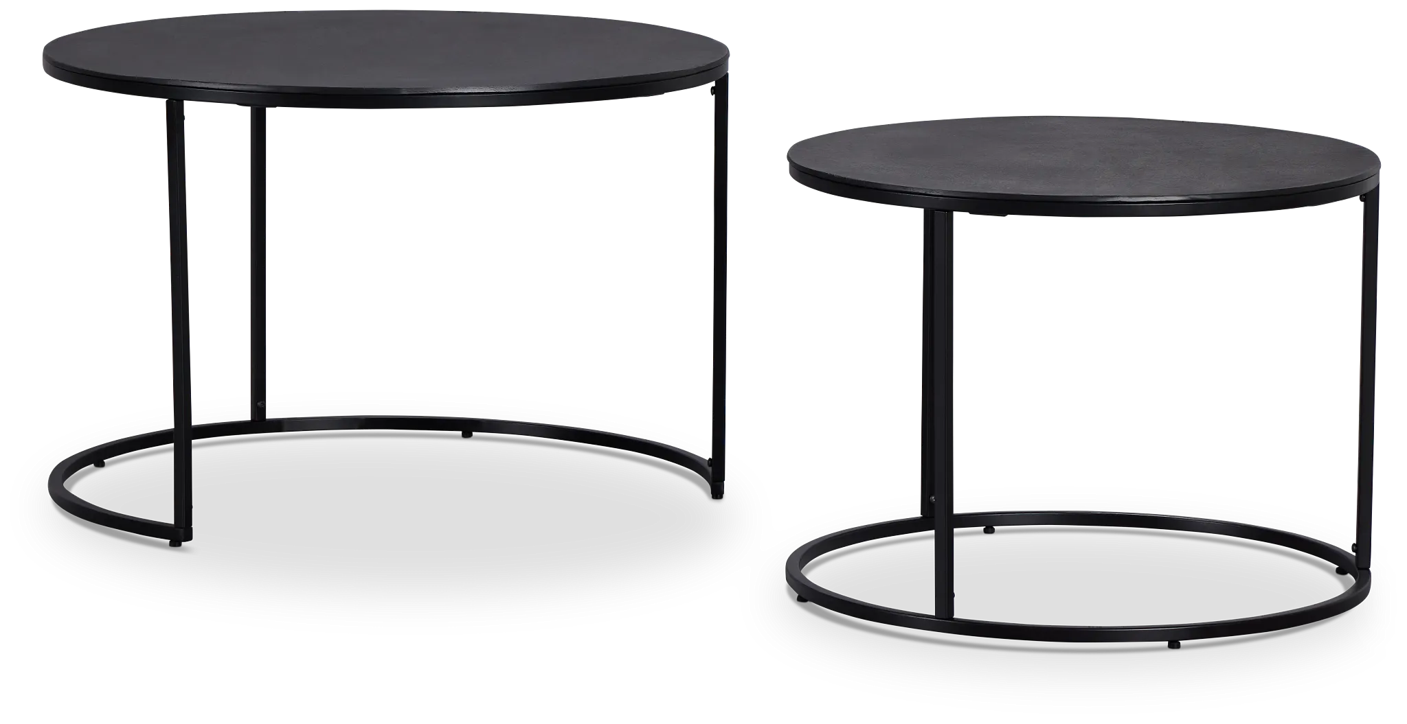 Doren Black Round Nesting Coffee Table