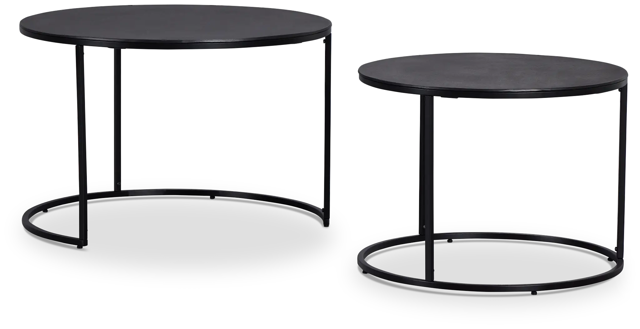 Doren Black Round Nesting Coffee Table Doren Black Round Nesting Coffee Table