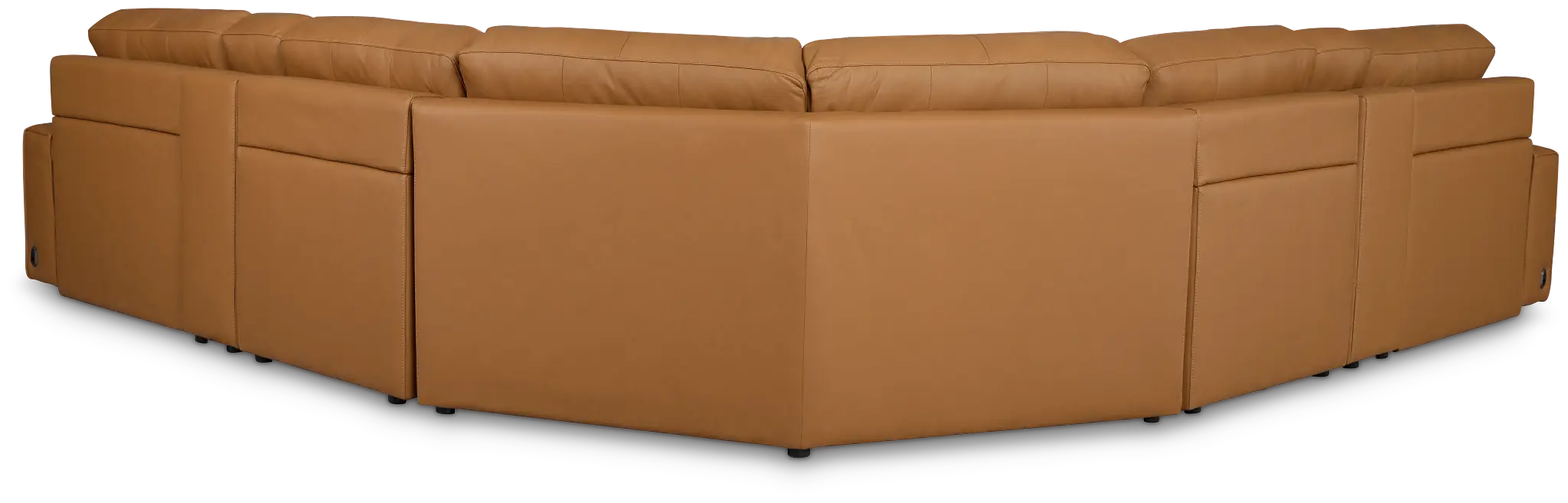Rudy Brown Lthr/vinyl Large Tri Power 2 Arm Extension Chaise Sectional Rudy Brown Lthr/vinyl Large Tri Power 2 Arm Extension Chaise Sectional