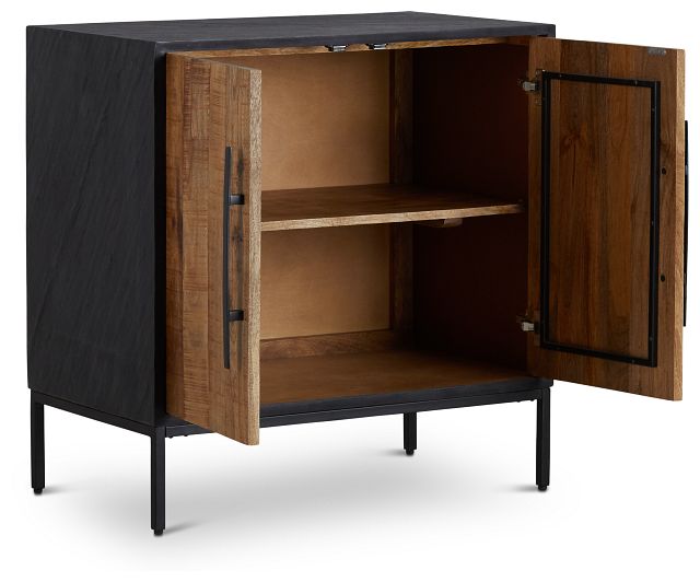Dax Black Wood Two-door Cabinet