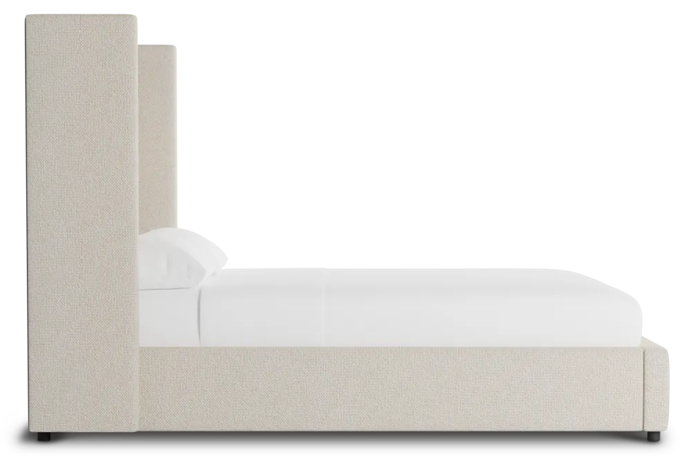 Captiva Suave Beige 60" Upholstered Shelter Bed