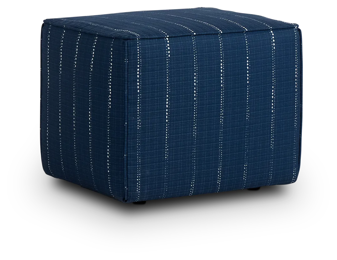 Carlo Dark Blue Indoor/outdoor Accent Ottoman