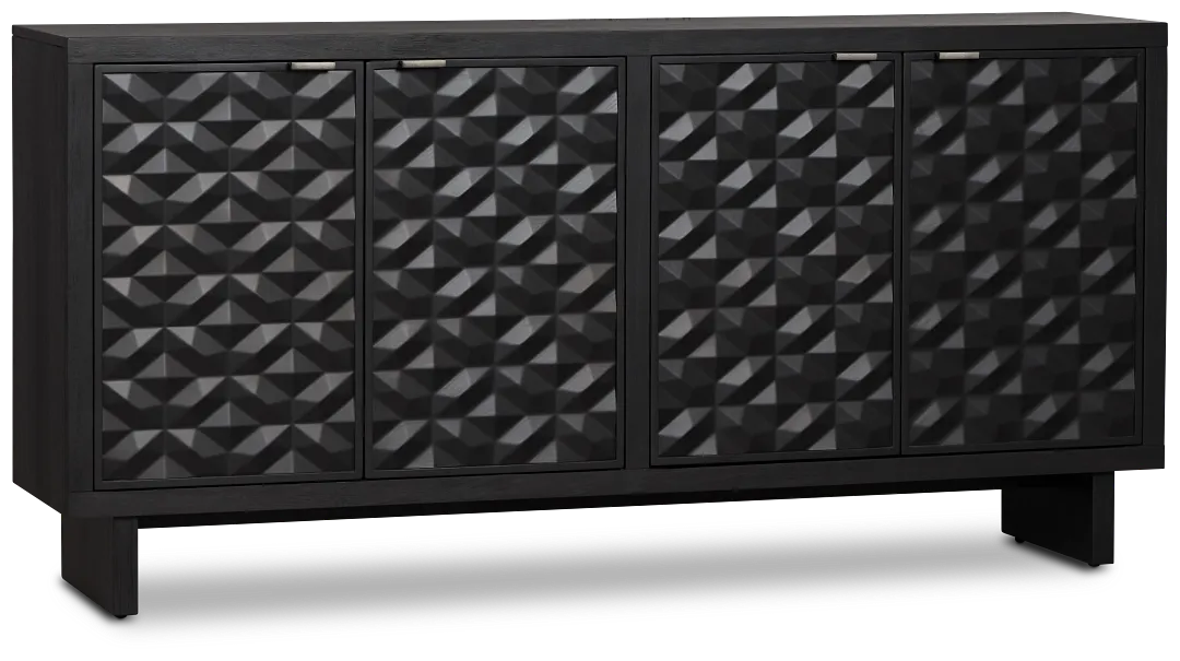 Palonna Black 4 Door Credenza