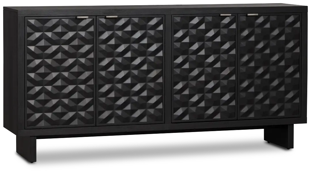 Palonna Black 4 Door Credenza Palonna Black 4 Door Credenza