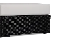 Montecito Black Large Ottoman With Light Beige Cushions