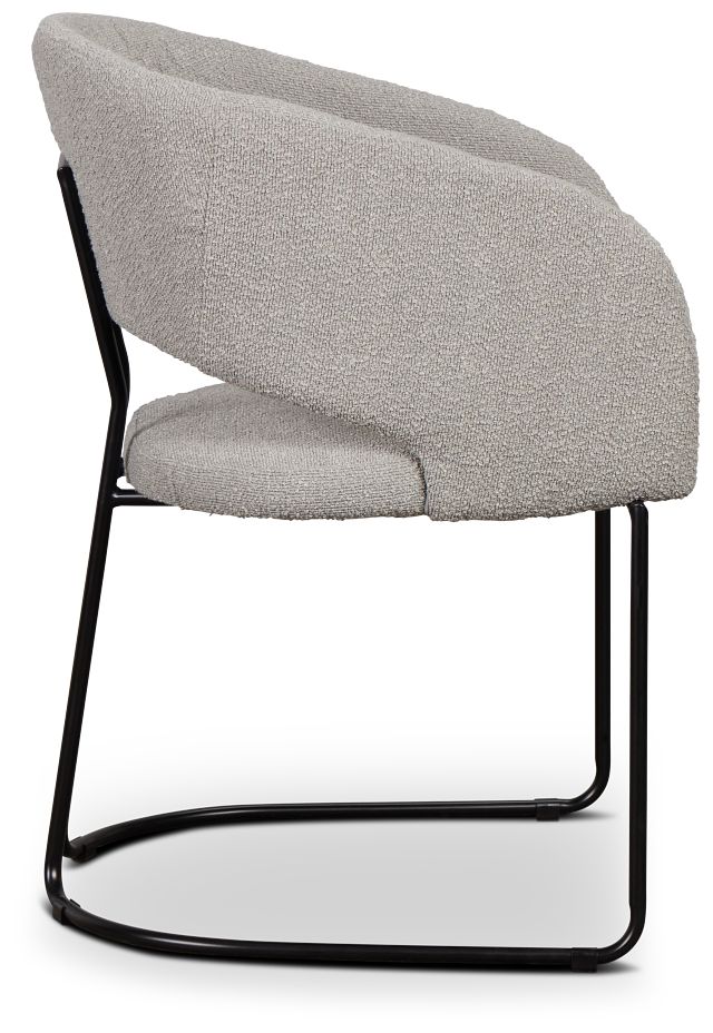 Merrick Gray Round Upholstered Side Chair