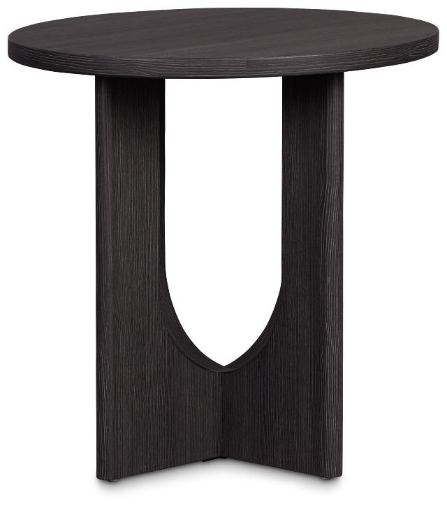 Lyndie Black Round End Table