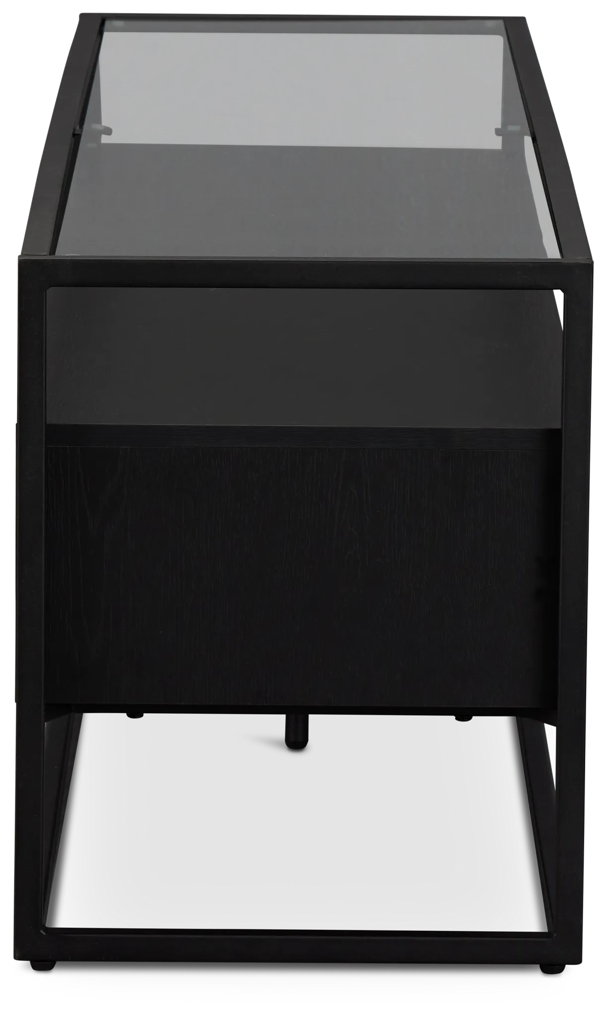 Dax Black Glass Top Storage Tv Stand