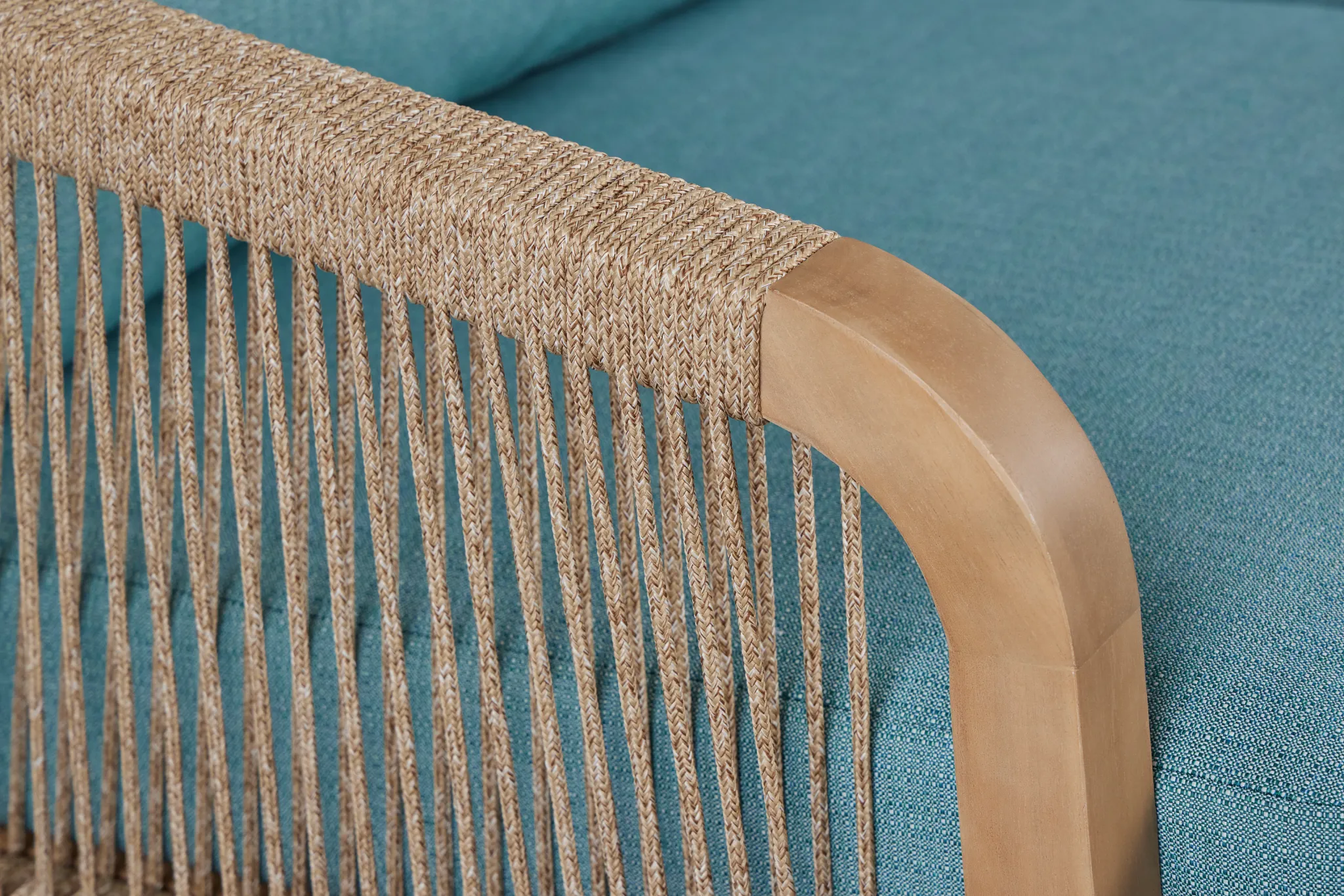 Laguna Light Tone Sofa With Teal Cushions